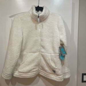 Cream/white fleece zip up jacket